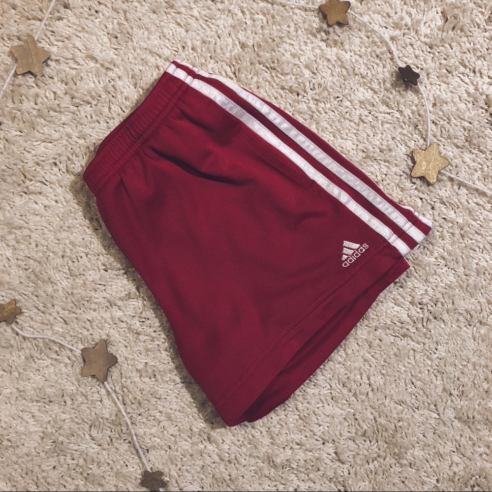 red adidas shorts